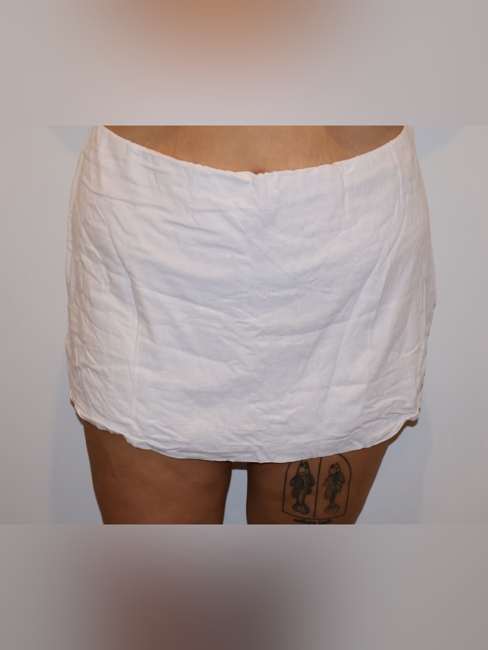Abercrombie & Fitch White Linen Mini Skirt